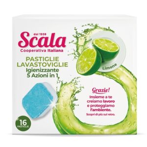 Scala Tabletki do zmywarki 5w1 o zapachu limonkowym cytrynowym 16 szt.